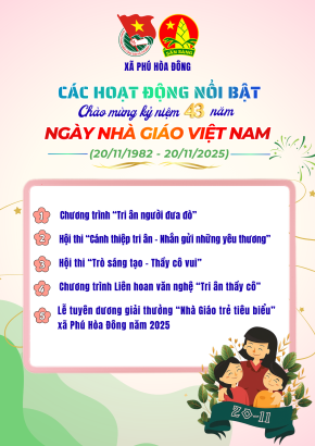 Infographic tuyên truyền các hoạt động chào mừng kỷ niệm 43 năm ngày Nhà Giáo Việt Nam (20/11/1982 – 20/11/2025)