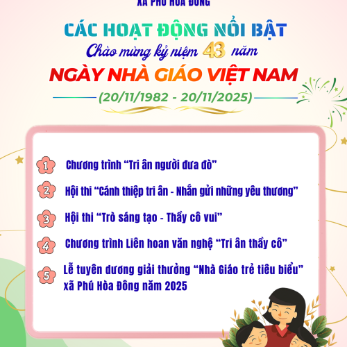 Infographic tuyên truyền các hoạt động chào mừng kỷ niệm 43 năm ngày Nhà Giáo Việt Nam 20111982 8211 20112025