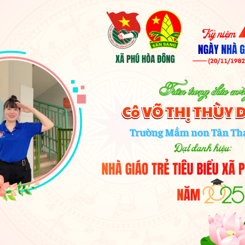 Tuyên dương gương 8220Nhà giáo trẻ tiêu biểu xã Phú Hòa Đông8221 năm 2025