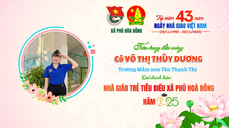 Tuyên dương gương 8220Nhà giáo trẻ tiêu biểu xã Phú Hòa Đông8221 năm 2025