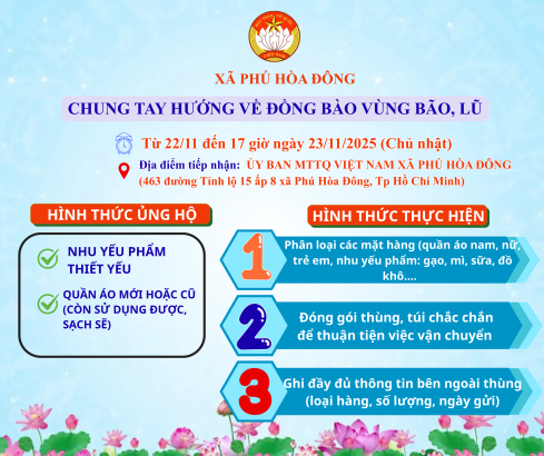 CHUNG TAY HƯỚNG VỀ ĐỒNG BÀO VÙNG BÃO, LŨ