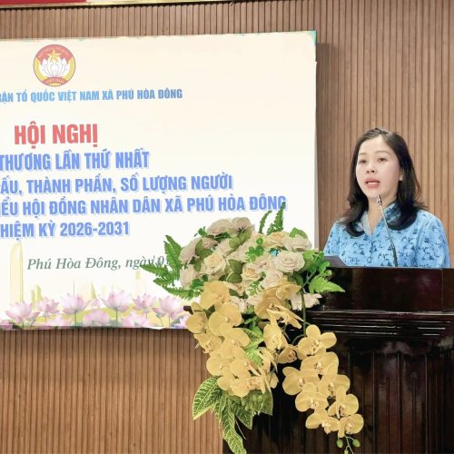 ỦY BAN MẶT TRẬN TỔ QUỐC VIỆT NAM XÃ PHÚ HÒA ĐÔNG TỔ CHỨC HỘI NGHỊ HIỆP THƯƠNG LẦN THỨ NHẤT THỎA THUẬN CƠ CẤU THÀNH PHẦN SỐ LƯỢNG NGƯỜI ỨNG CỬ ĐẠI BIỂU HỘI ĐỒNG NHÂN DÂN XÃ PHÚ HÒA ĐÔNG NHIỆM KỲ 2026  2031