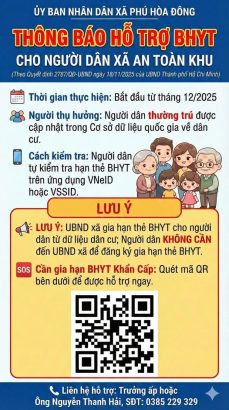 THÔNG BÁO HỖ TRỢ BẢO HIỂM Y TẾ CHO NGƯỜI DÂN XÃ AN TOÀN KHU