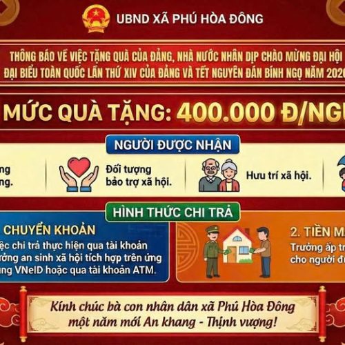 THÔNG BÁO VỀ VIỆC TẶNG QUÀ CỦA ĐẢNG NHÀ NƯỚC NHÂN DỊP CHÀO MỪNG ĐẠI HỘI ĐẠI BIỂU TOÀN QUỐC LẦN THỨ XIV CỦA ĐẢNG VÀ TẾT NGUYÊN ĐÁN BÍNH NGỌ NĂM 2026