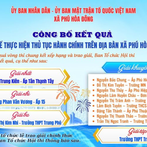 XÃ PHÚ HÒA ĐÔNG TỔ CHỨC VÒNG CHUNG KẾT HỘI THI TÌM HIỂU VỀ THỰC HIỆN THỦ TỤC HÀNH CHÍNH NĂM 2025