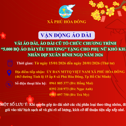VẬN ĐỘNG ÁO DÀI TỔ CHỨC CHƯƠNG TRÌNH 82205000 BỘ ÁO DÀI YÊU THƯƠNG8221 TẶNG PHỤ NỮ KHÓ KHĂN NHÂN DỊP XUÂN BÍNH NGỌ NĂM 2026