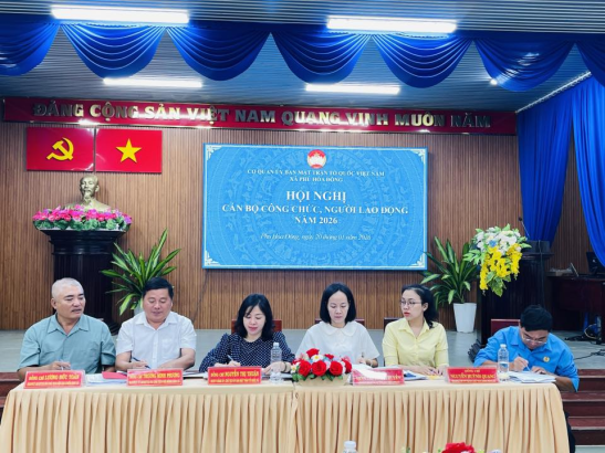 HỘI NGHỊ CÁN BỘ, CÔNG CHỨC, NGƯỜI LAO ĐỘNG CƠ QUAN ỦY BAN MẶT TRẬN TỔ QUỐC VIỆT NAM XÃ PHÚ HÒA ĐÔNG NĂM 2026