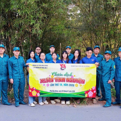 Đoàn xã Phú Hòa Đông hưởng ứng ra quân Chiến dịch Xuân tình nguyện năm 2026