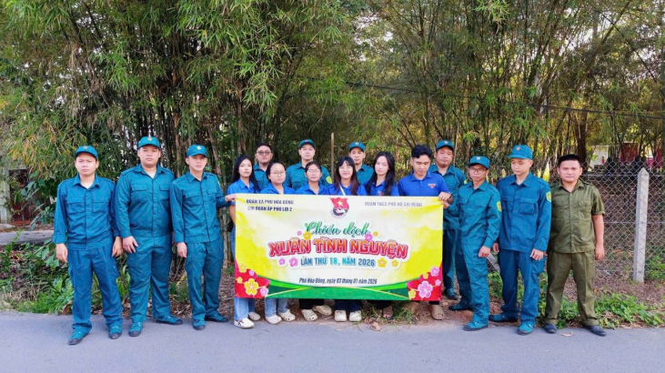 Đoàn xã Phú Hòa Đông hưởng ứng ra quân Chiến dịch Xuân tình nguyện năm 2026