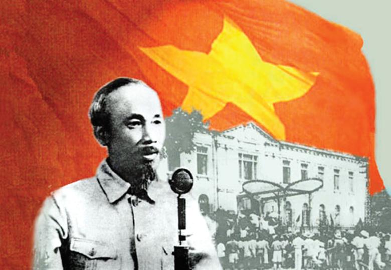 Hồ Chí Minh, Chủ tịch lâm thời nước Việt Nam dân chủ cộng hòa, đọc bản “Tuyên ngôn độc lập” ngày 2/9/1945 tại Quảng trường Ba Đình