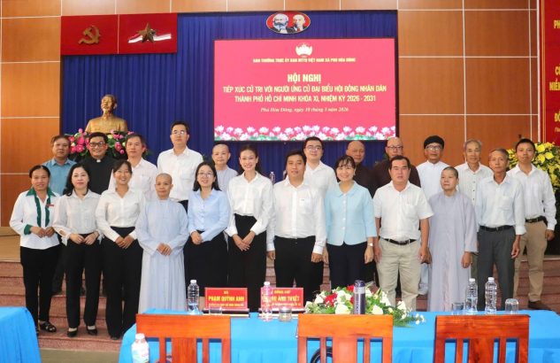 Ngày 10/3/2026, tại xã Phú Hòa Đông đã diễn ra Hội nghị tiếp xúc cử tri với những người ứng cử đại biểu Hội đồng nhân dân Thành phố Khóa XI, nhiệm kỳ 2026 – 2031, đơn vị bầu cử số 37 (các xã Phú Hòa Đông, Đông Thạnh, Bình Mỹ).