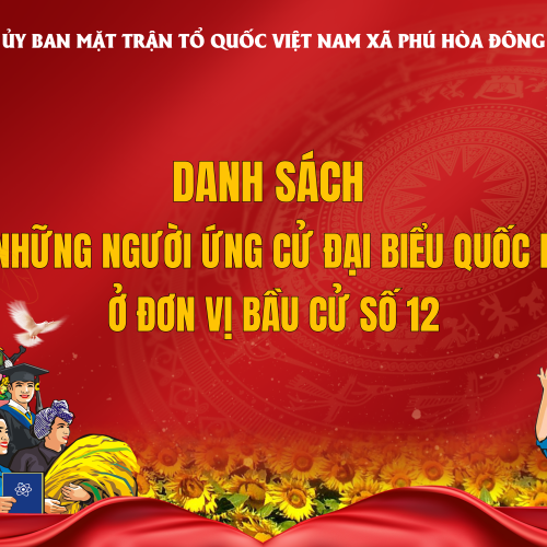 DANH SÁCH CHÍNH THỨC NHỮNG NGƯỜI ỨNG CỬ ĐẠI BIỂU QUỐC HỘI KHOÁ XVI Ở ĐƠN VỊ BẦU CỬ SỐ 12