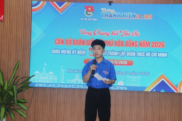 XÃ PHÚ HÒA ĐÔNG TỔ CHỨC VÒNG CHUNG KẾT HỘI THI CÁN BỘ ĐOÀN GIỎI NĂM 2026