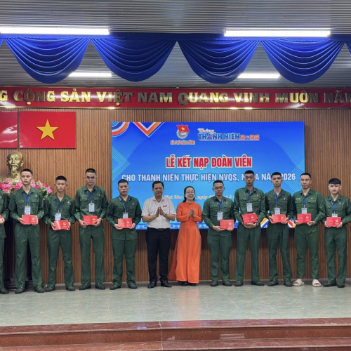 LỄ KẾT NẠP ĐOÀN VIÊN MỚI CHO THANH NIÊN TRÚNG TUYỂN NGHĨA VỤ QUÂN SỰ VÀ NGHĨA VỤ CÔNG AN NHÂN DÂN NĂM 2026