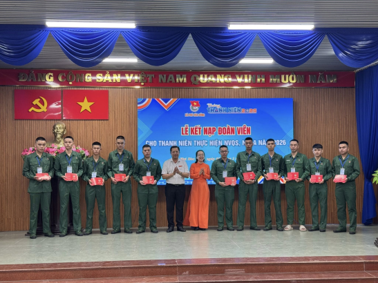LỄ KẾT NẠP ĐOÀN VIÊN MỚI CHO THANH NIÊN TRÚNG TUYỂN NGHĨA VỤ QUÂN SỰ VÀ NGHĨA VỤ CÔNG AN NHÂN DÂN NĂM 2026