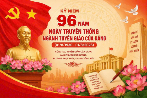 CHÀO MỪNG KỶ NIỆM 96 NĂM NGÀY TRUYỀN THỐNG NGÀNH TUYÊN GIÁO CỦA ĐẢNG (01/8/1930 – 01/8/2026)